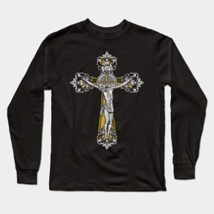 St Benedict Cross Crucifix Long Sleeve T-Shirt